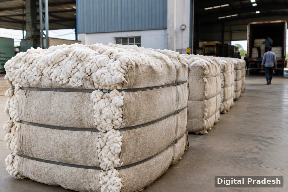 Raw cotton used in textile and apparel manufacturing.