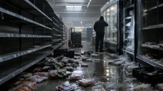 A damaged refrigeration unit at a French supermarket following a cyber attack.
