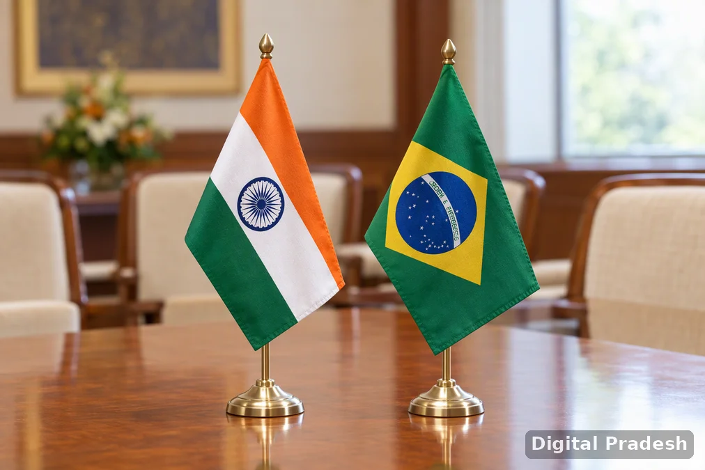 Prime Minister Narendra Modi and Brazilian President Luiz Inacio Lula da Silva.