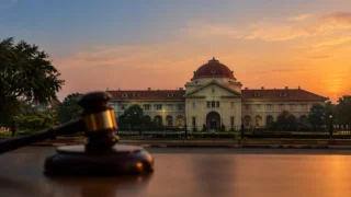 The Patna High Court building showcasing its architectural design.